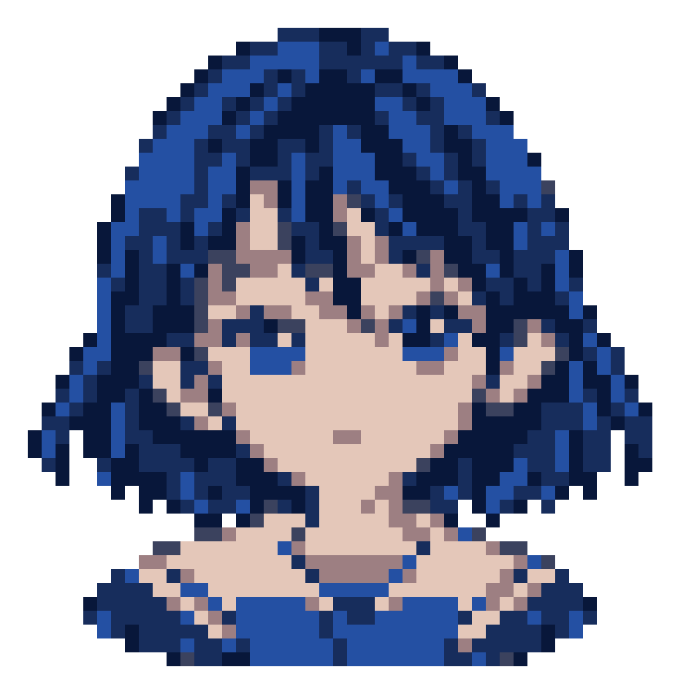 Gadis berkerah pelaut biru samudra — Potret Anime Remaja pola