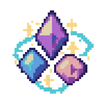 Floating Gem Trio — Cosmic Fantasy patterns