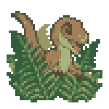 Raptor Looking through Ferns — Dinosaur Park patterns