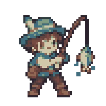 River Fishing Friend — Kawaii Characters patterns