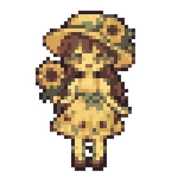 Sunflower Dress Girl — Kawaii Characters patterns