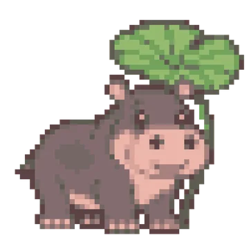Hippo with Lotus Leaf — Pet Friends patterns
