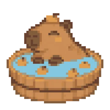Capybara Orange Bath — Pet Friends patterns