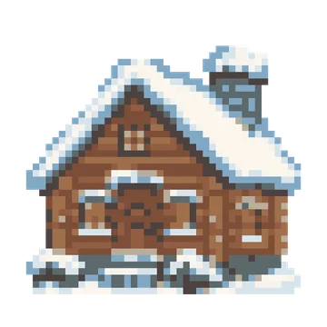 Snowy Log Cabin — Tiny Town & Transport patterns