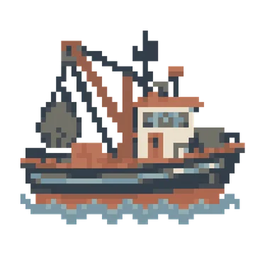 Fishing Trawler — Tiny Town & Transport patterns