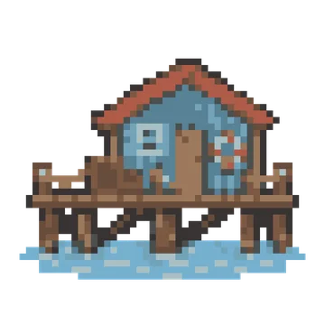 Fishing Pier Hut — Tiny Town & Transport patterns