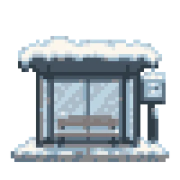 Snow Covered Bus Shelter — Tiny Town & Transport patterns
