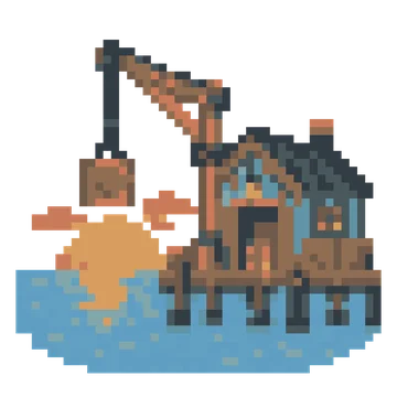 Sunset Harbor Crane — Tiny Town & Transport patterns